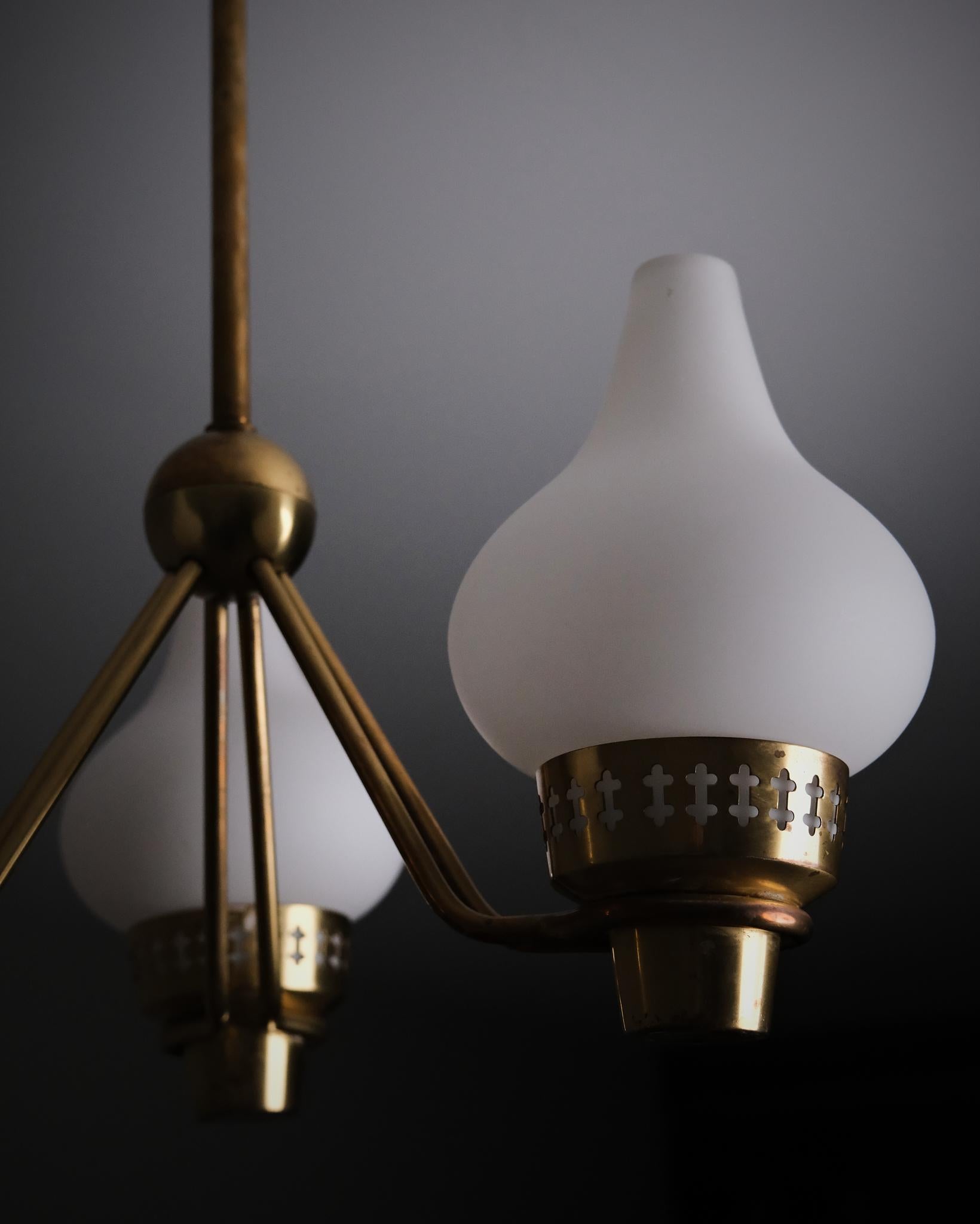 Lampada da soffitto di Hans Bergström per ASEA, Svezia, anni '50 in vendita 1