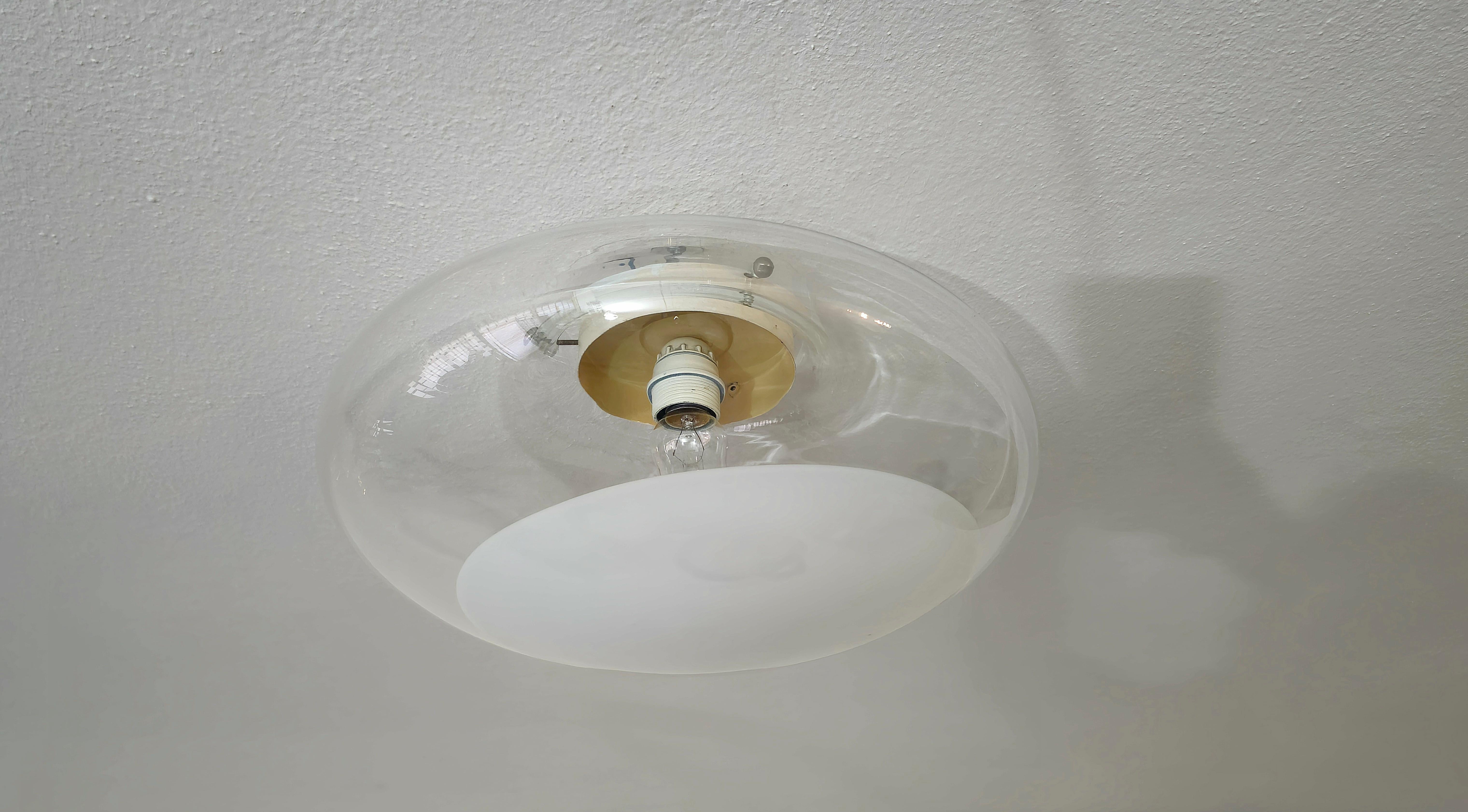 20th Century Ceiling Lamp Carlo Nason for Mazzega Murano Glass Midcentury Italian Design 1970 For Sale