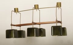 Ceiling Lamp Chandelier with Green Grasses by Carl Fagerlund for Orrefors