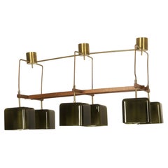 Ceiling Lamp Chandelier with Green Grasses by Carl Fagerlund for Orrefors