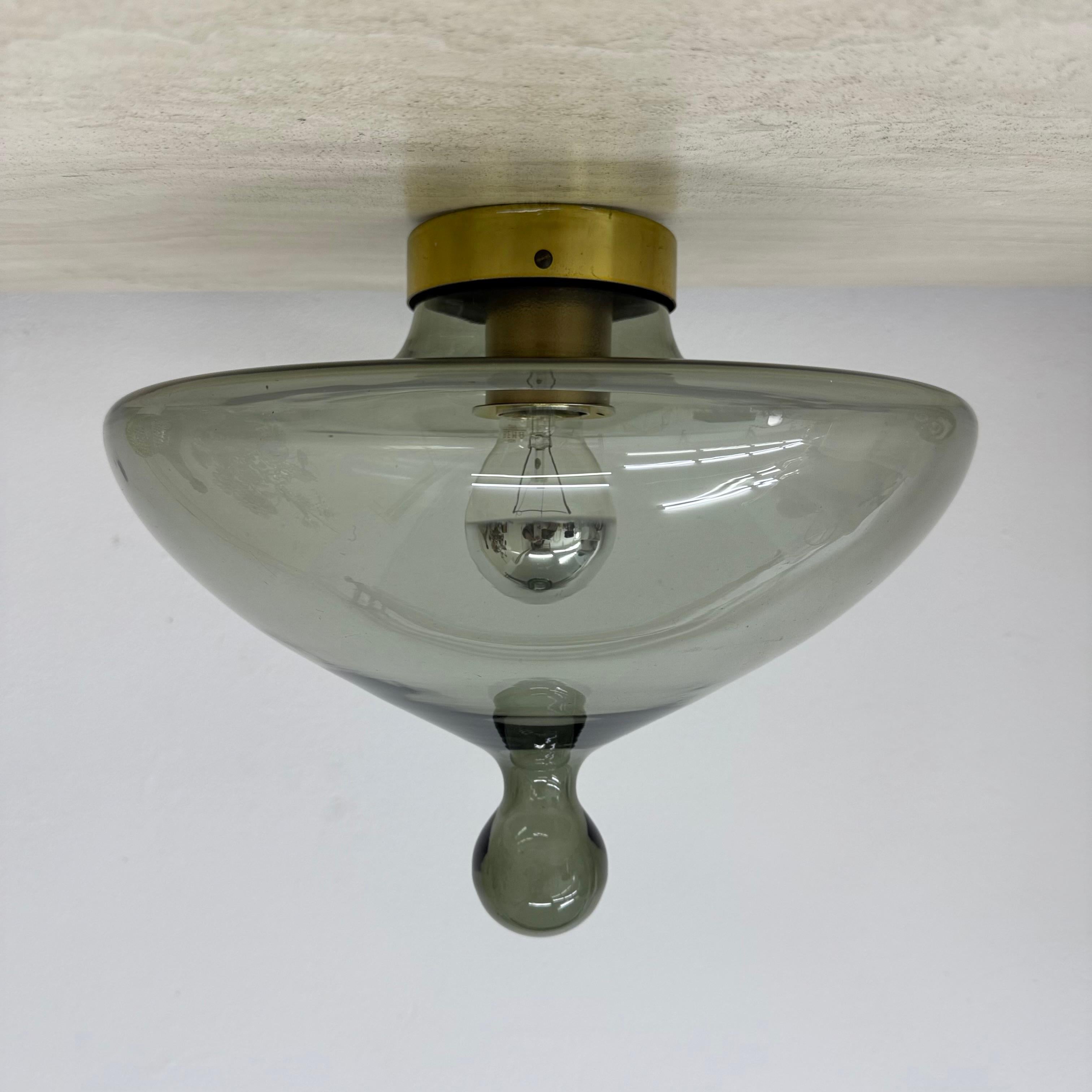 Glass Ceiling Lamp “Chaparral” by Raak, The Netherlands 1960s For Sale