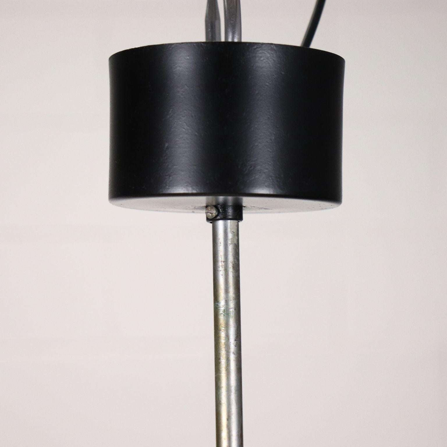 Aluminum Ceiling Lamp Chromed Alluminium Glass, Italy, 1950s-1960s