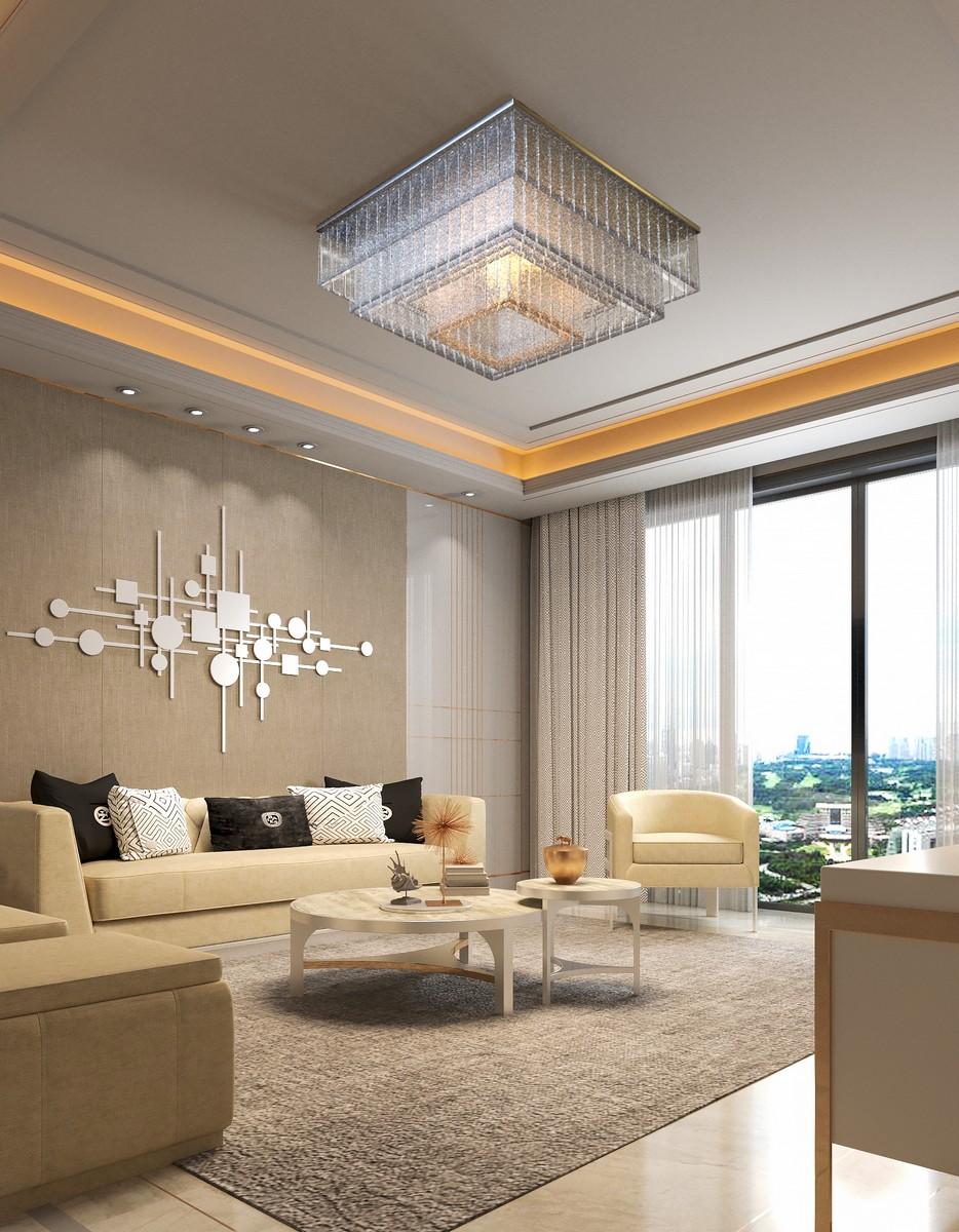 Lampada da soffitto in vetro di Murano Listelli in rame spazzolato di Multiforme in vendita 1