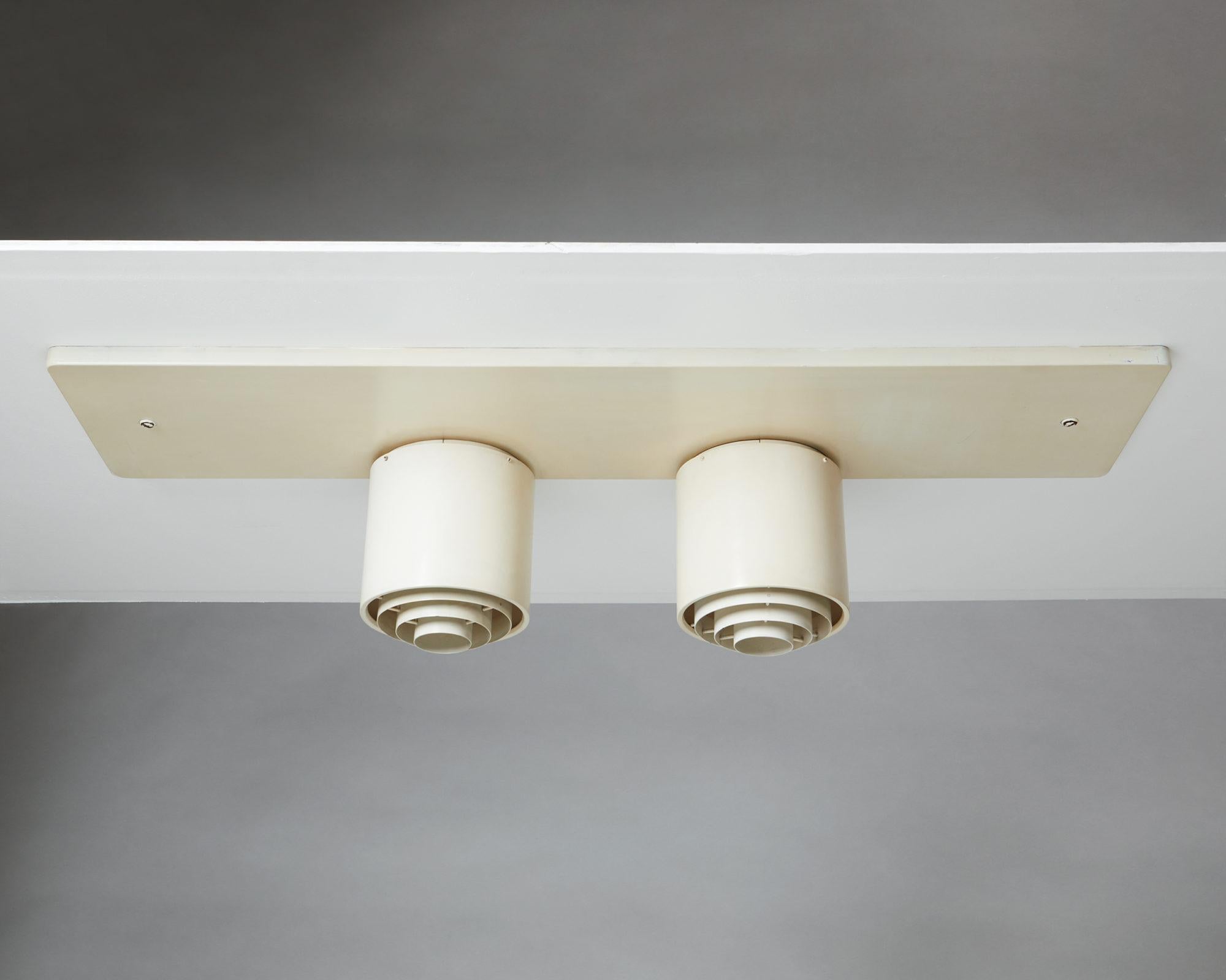 Mid-Century Modern Ceiling Lamp Designed by Alvar Aalto for Idman, Finland, 1950s For Sale
