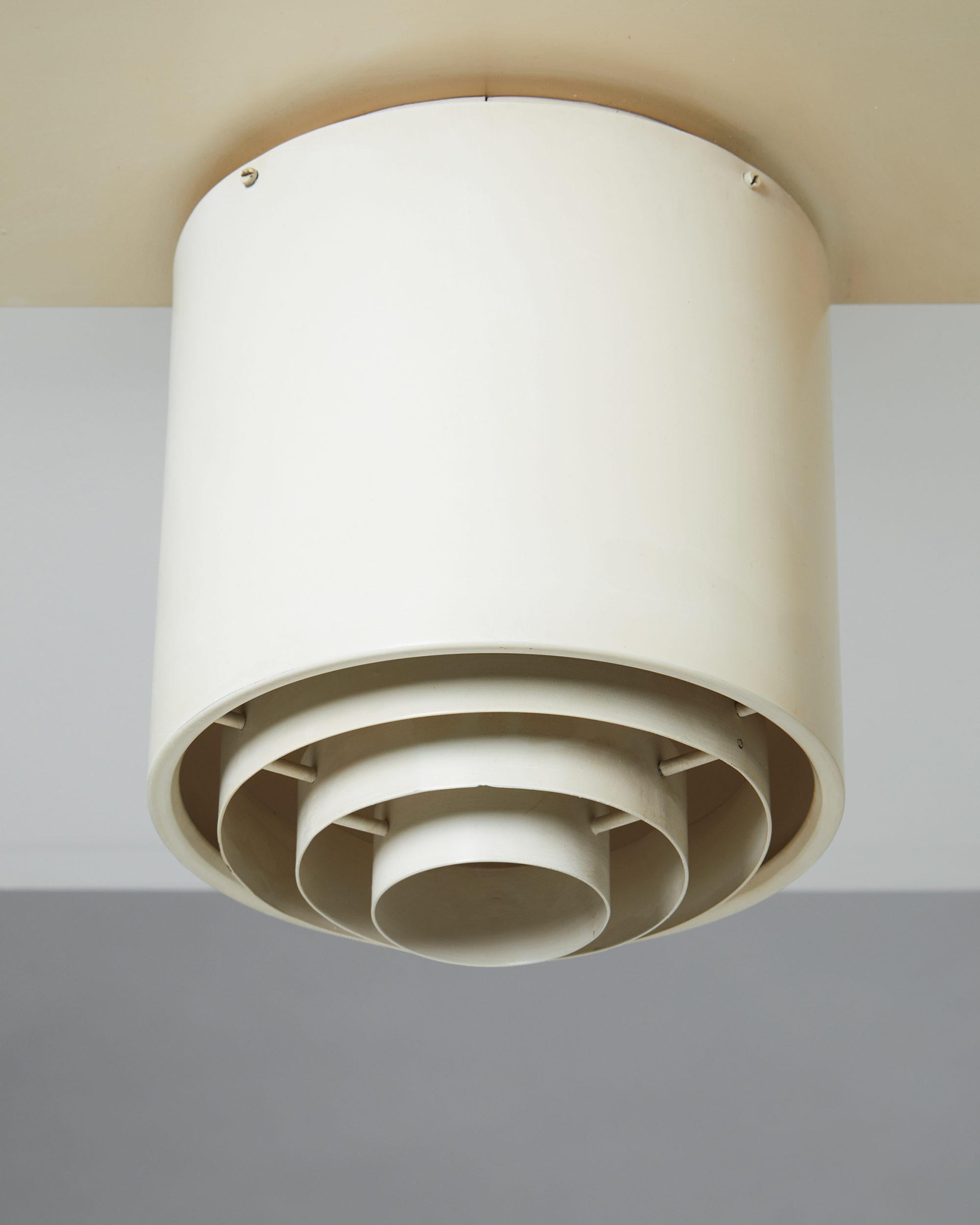 Lacquered Ceiling Lamp Designed by Alvar Aalto for Idman, Finland, 1950s