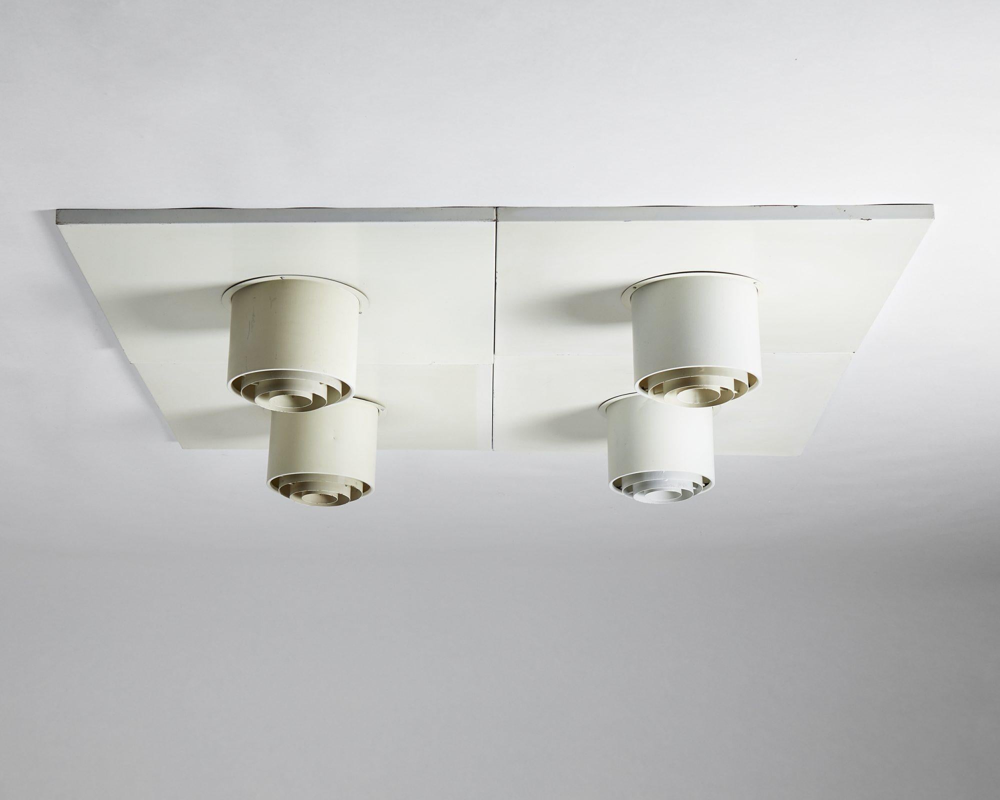 Painted Ceiling Lamp Designed by Alvar Aalto for Idman