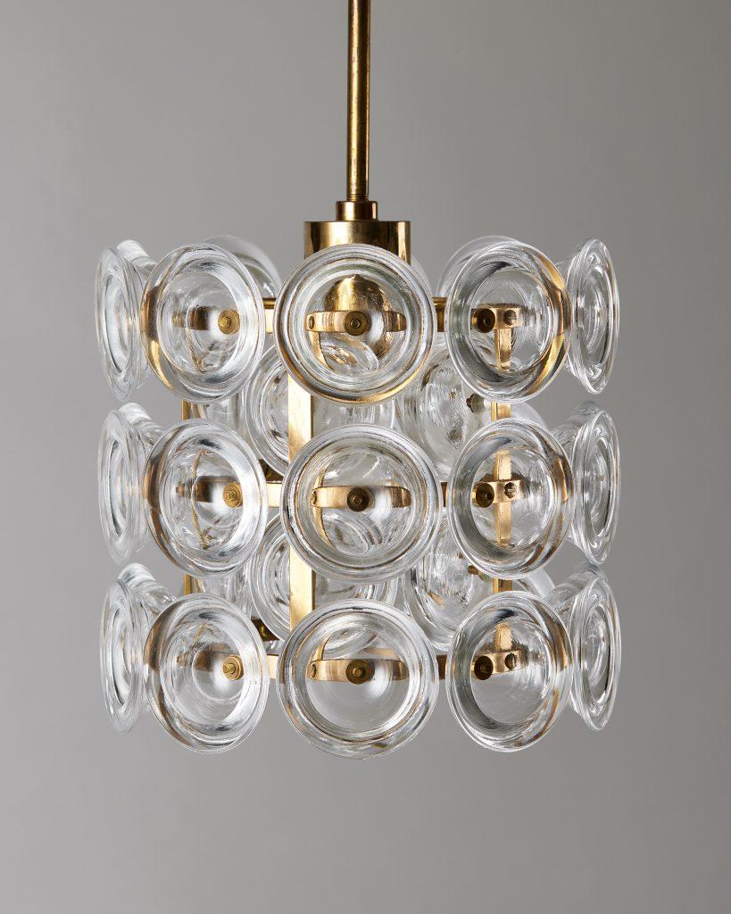 Mid-Century Modern Ceiling Lamp Designed by Carl Fagerlund for Orrefors, Sweden, 1960s