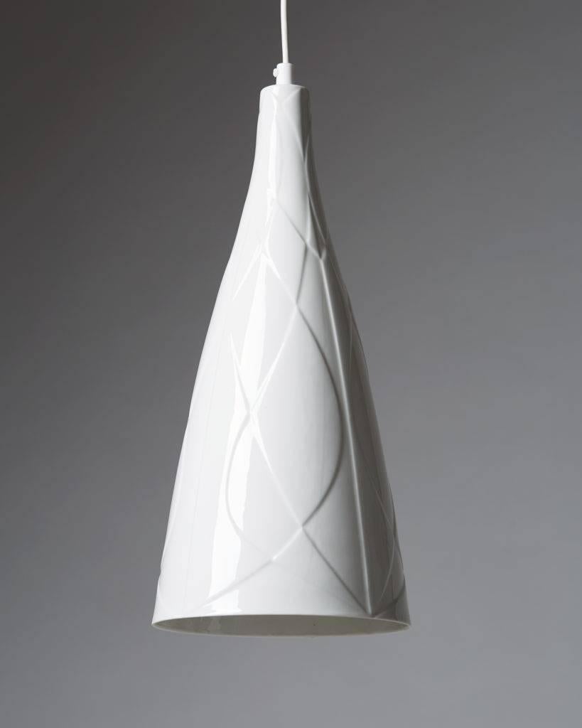 Scandinavian Modern Ceiling Lamp Designed by Carl-Harry Stålhane for Rörstrand, Sweden, 1954