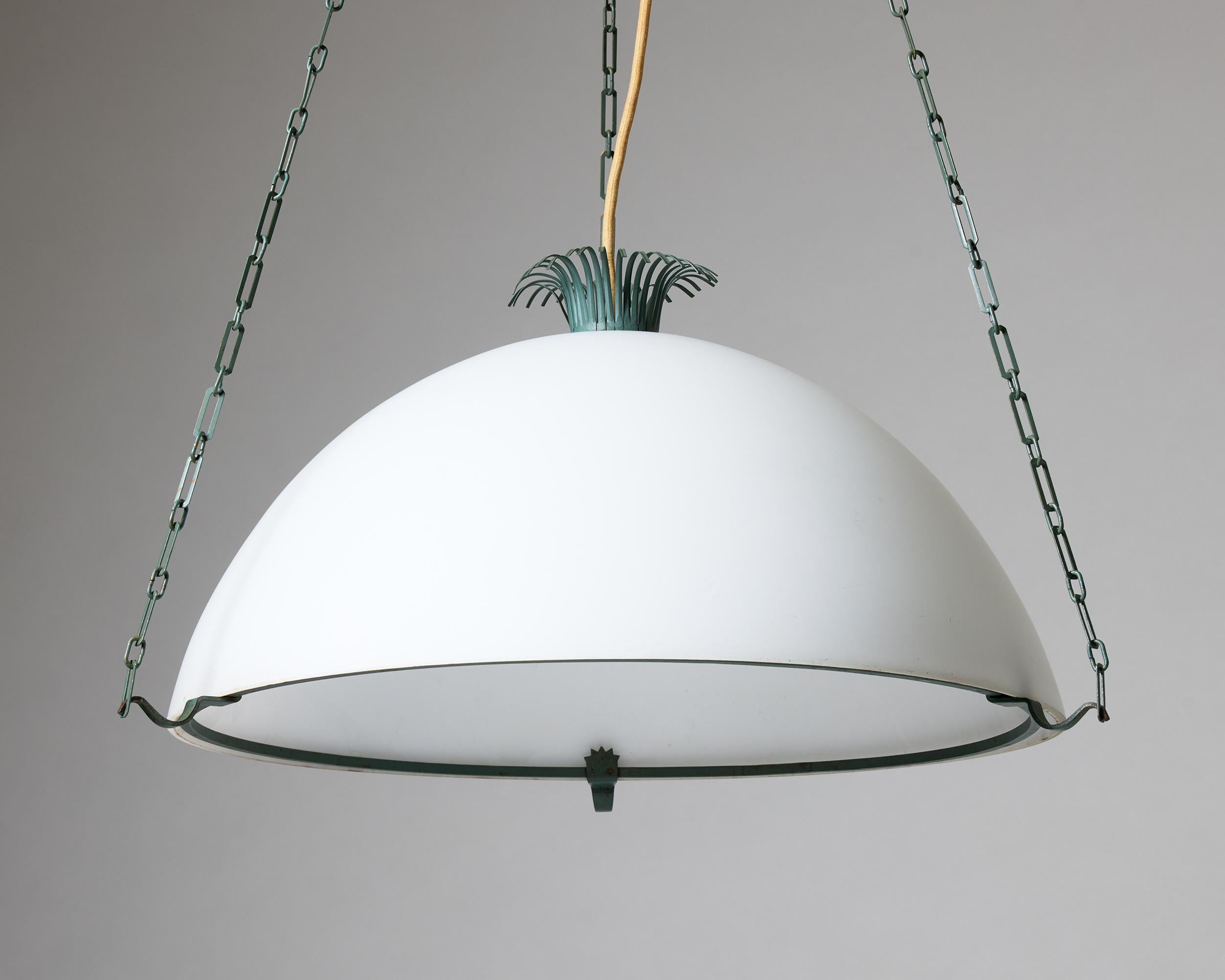 Lacquered Ceiling Lamp Designed by Gunnar Asplund, Sweden, 1950s For Sale