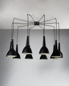 Ceiling Lamp Designed by Hans-Agne Jakobsson, Lacquered Steel, Sweden, 1950s