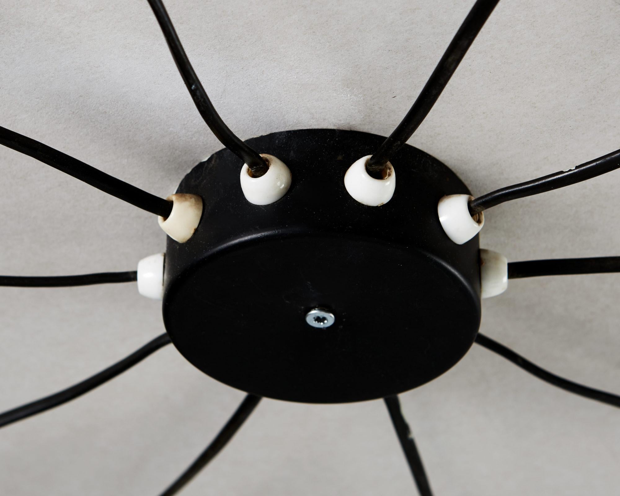 Ceiling Lamp Designed by Hans-Agne Jakobsson, Lacquered Steel, Sweden, 1950s For Sale 1