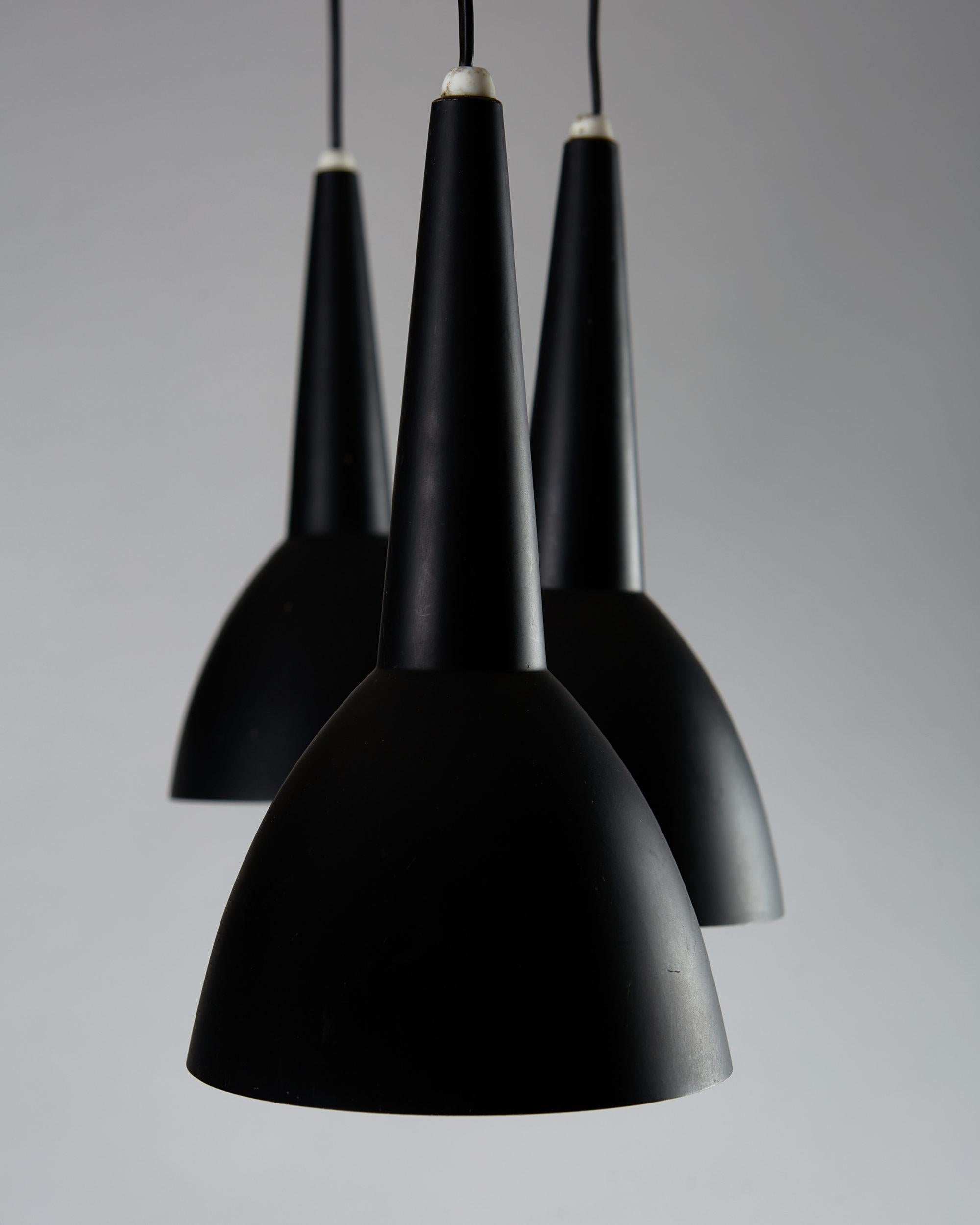 Steel Ceiling Lamp Designed by Hans-Agne Jakobsson, Sweden, 1950s