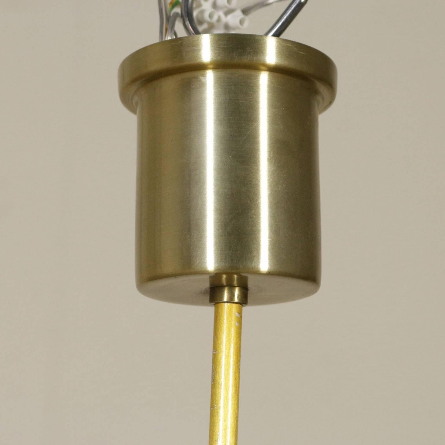 Italian Ceiling Lamp Designed for Lumi Glass Brass Vintage, Italy, 1960s