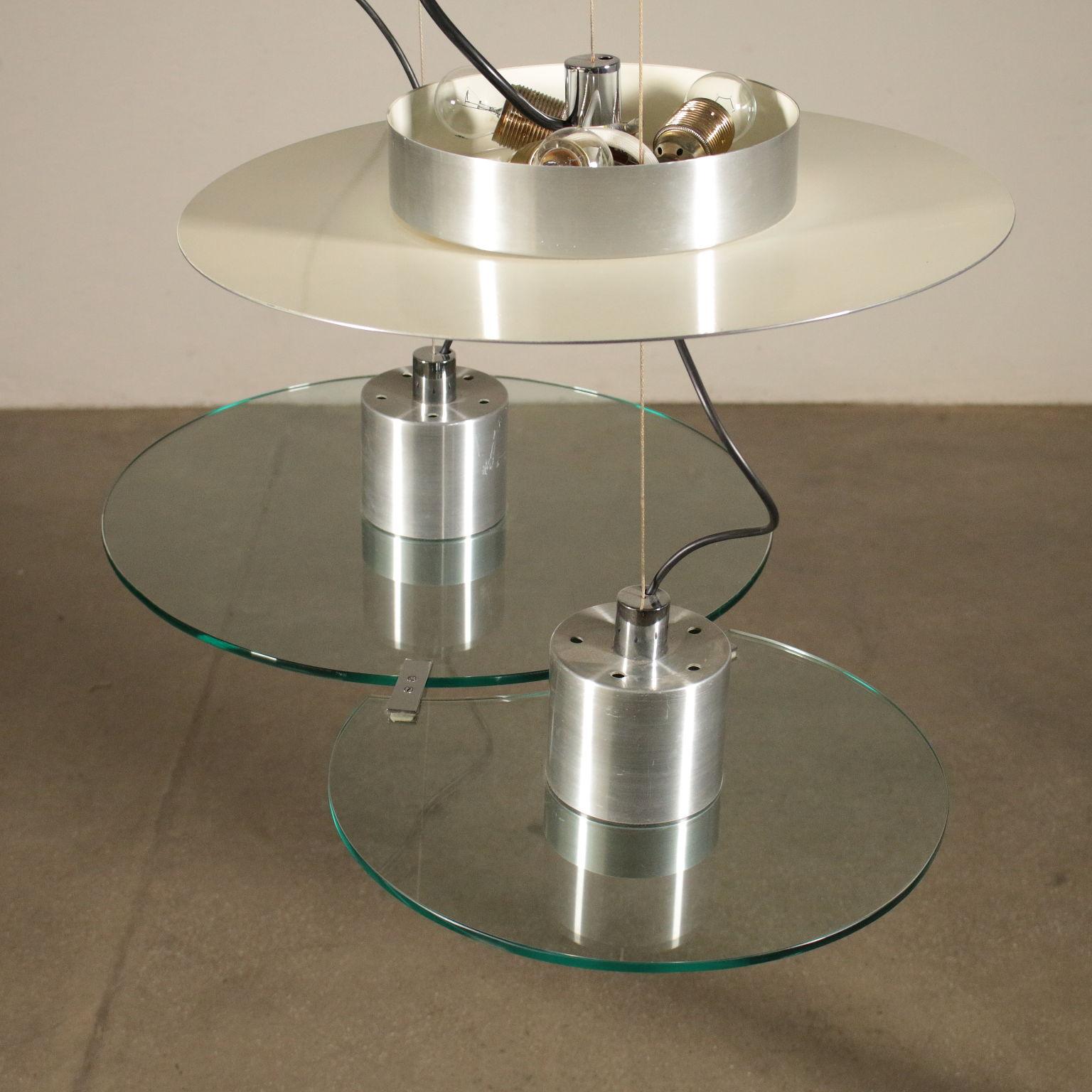 Ceiling Lamp Designed for Lumi Metal Glass Vintage, Italy, 1980s 3