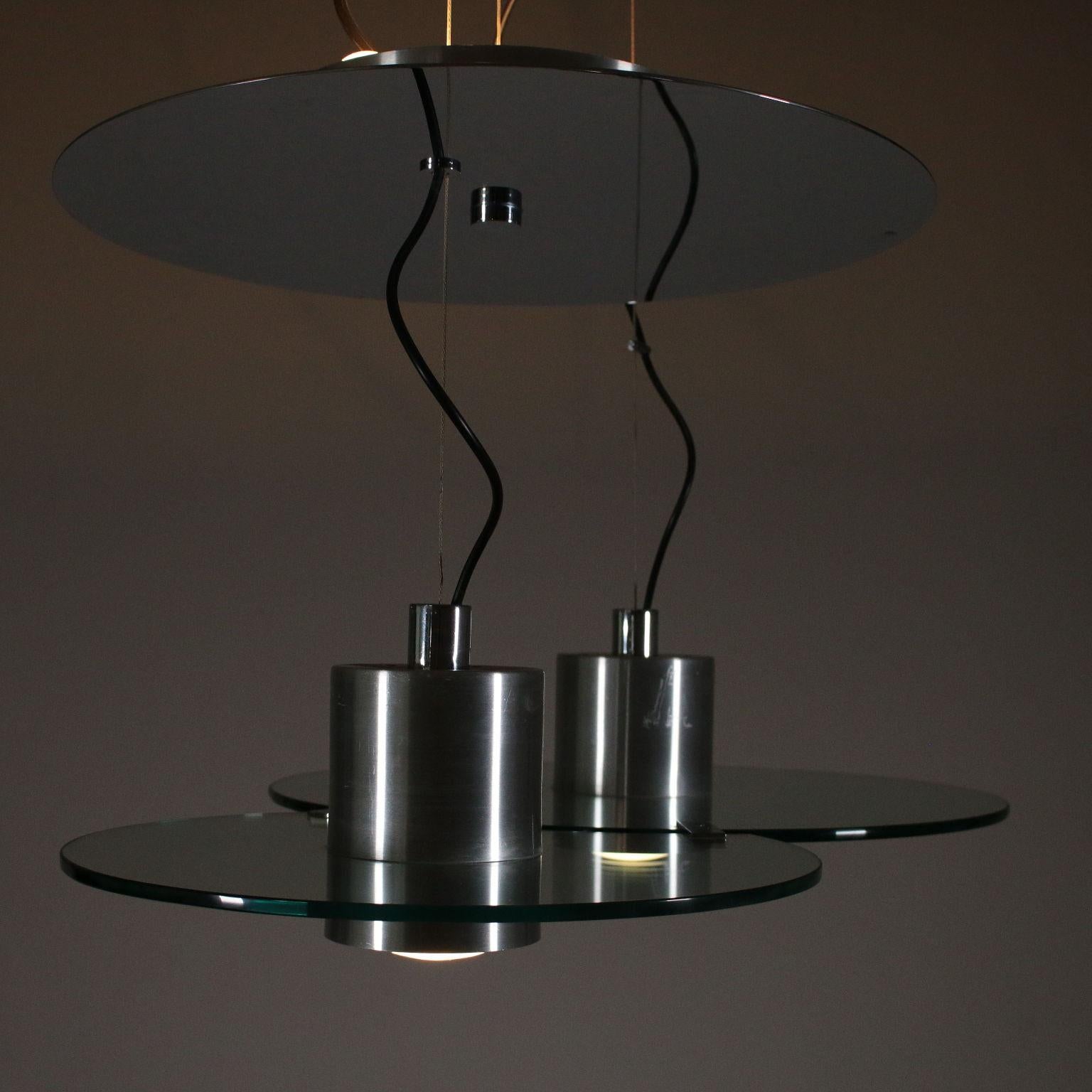 Ceiling Lamp Designed for Lumi Metal Glass Vintage, Italy, 1980s 6