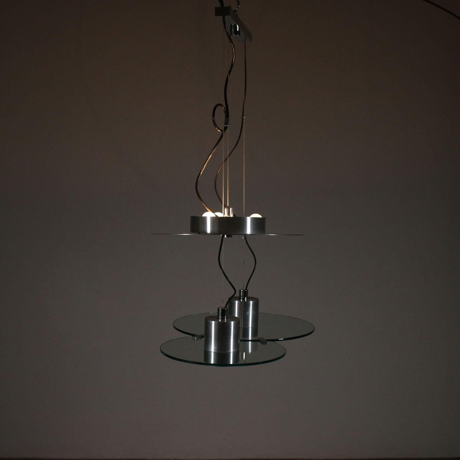 Ceiling Lamp Designed for Lumi Metal Glass Vintage, Italy, 1980s 7