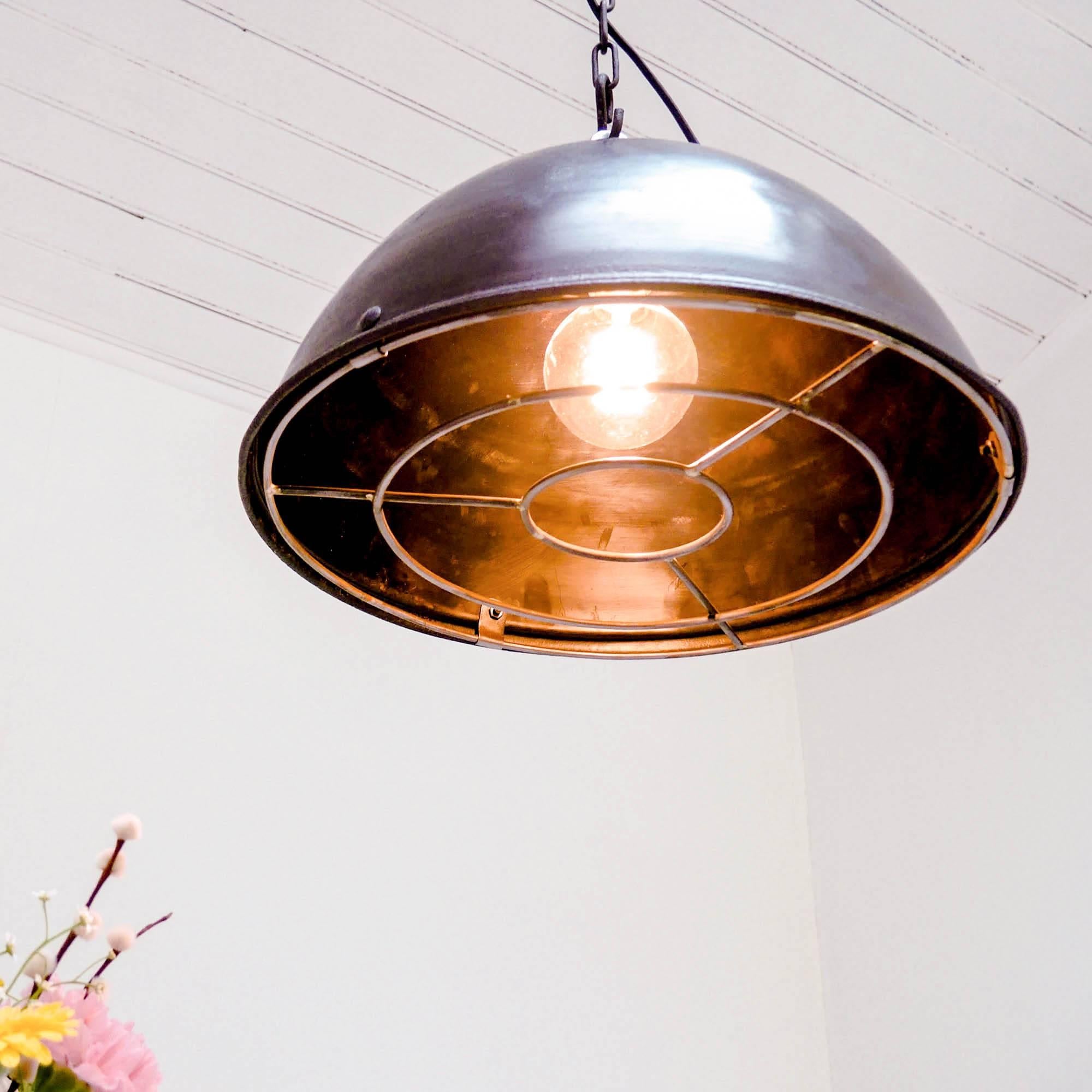 Patinated Ceiling Lamp “Filament”, France, Circa 1950