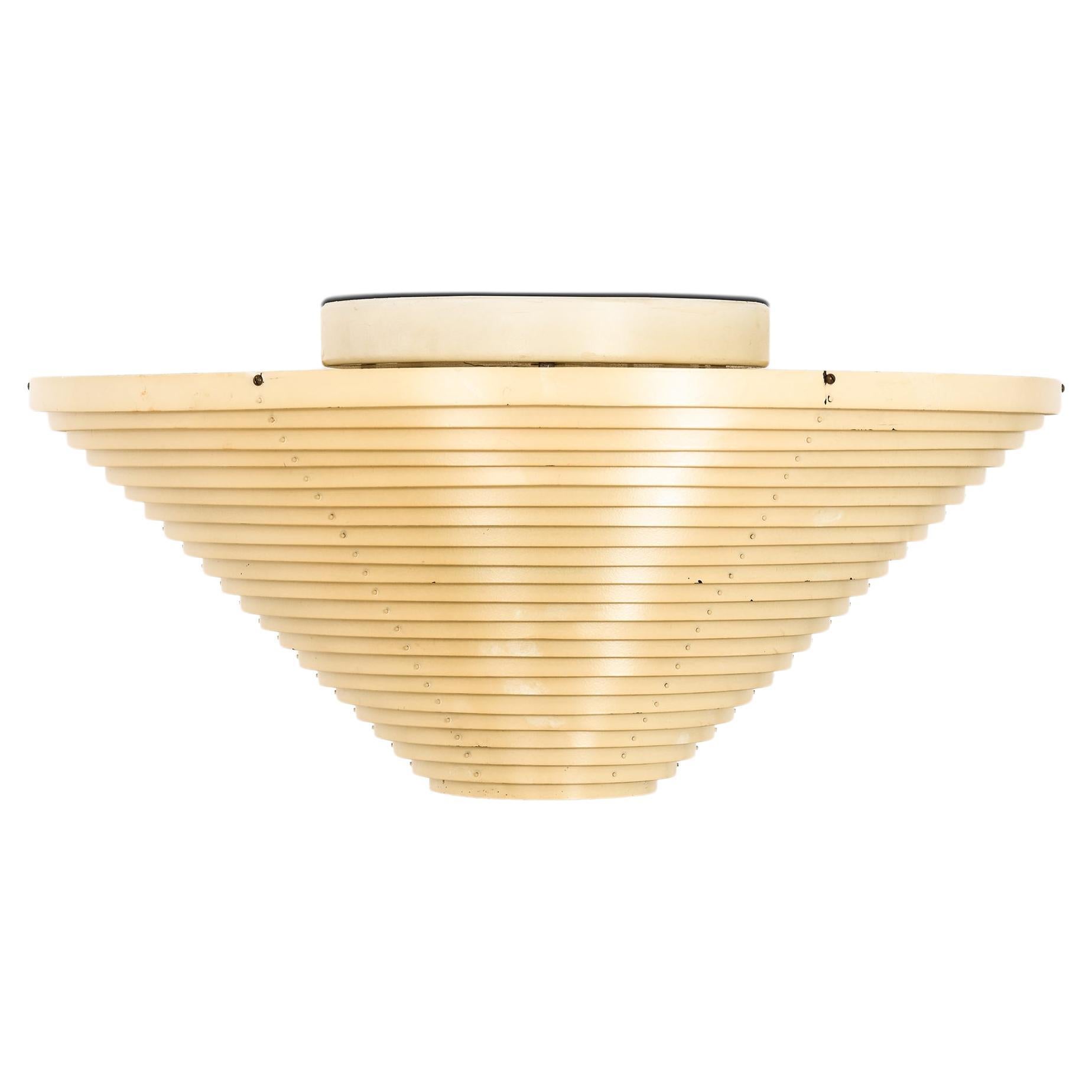 Ceiling Lamp / Flush Mount in White Lacquered Metal by Alvar Aalto, 1950's