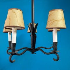 Ceiling Lamp from 1930's, forged and welded steel.
