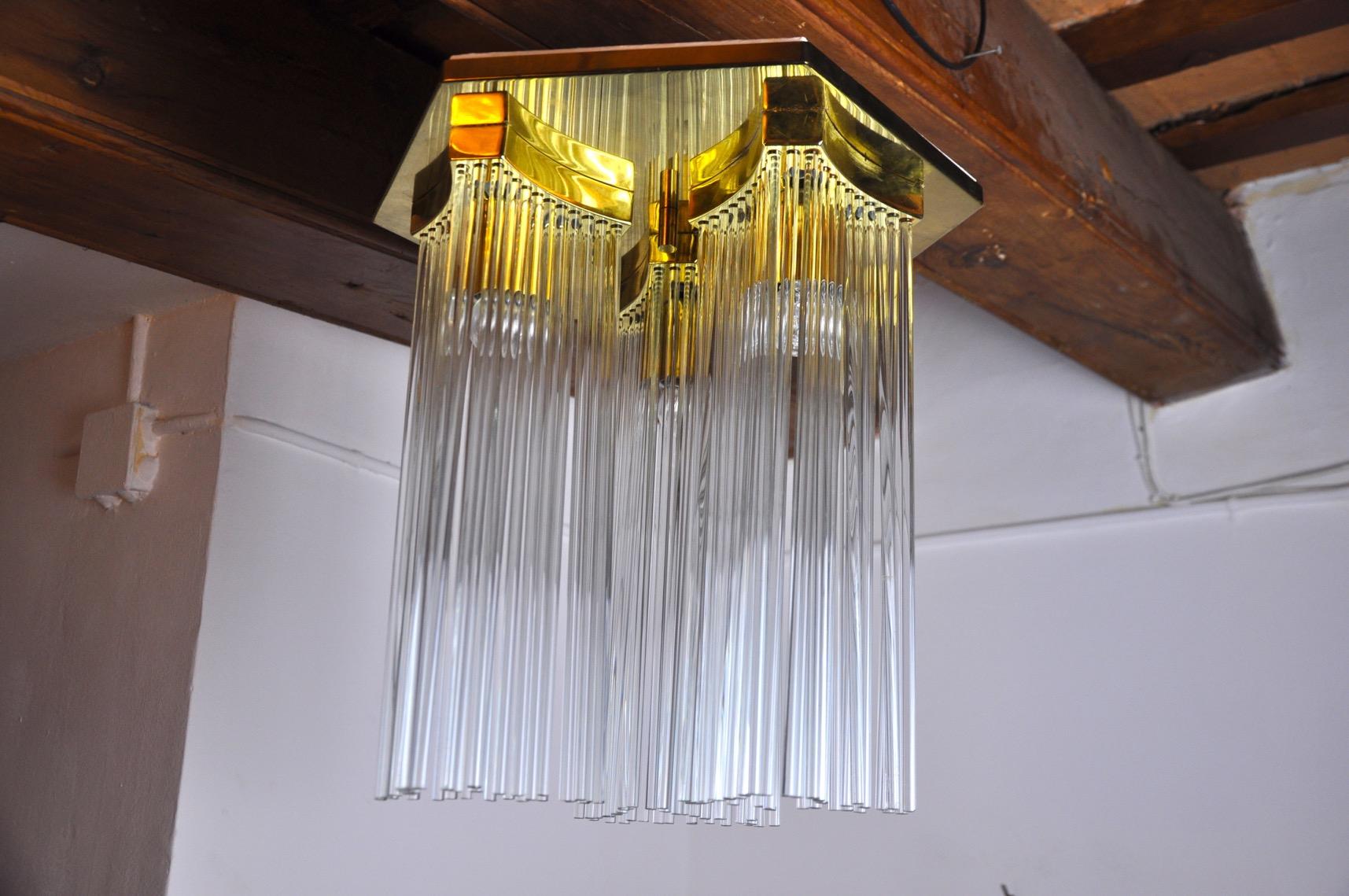 Hollywood Regency Ceiling Lamp from the Sciolari House Italy 1970 For Sale