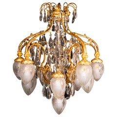 Ceiling lamp. Gilt bronze, glass. Late 19th century. Ceiling lamp. Gilt bronze, glass. Late 19th century.
