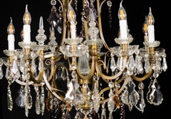 Ceiling lamp. Glass, bronze. Early 20th century.