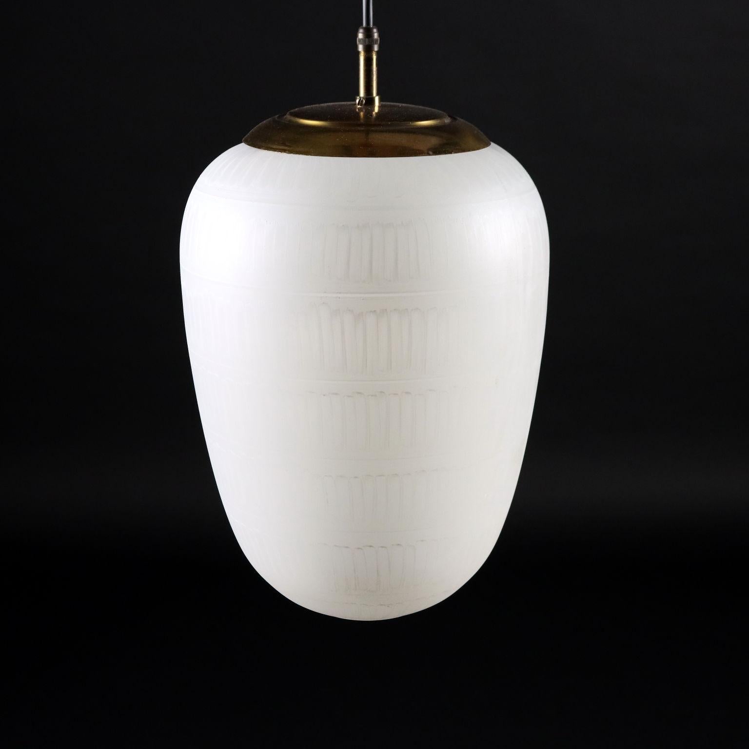 Italian Ceiling Lamp Glass, Italy, 1960s For Sale