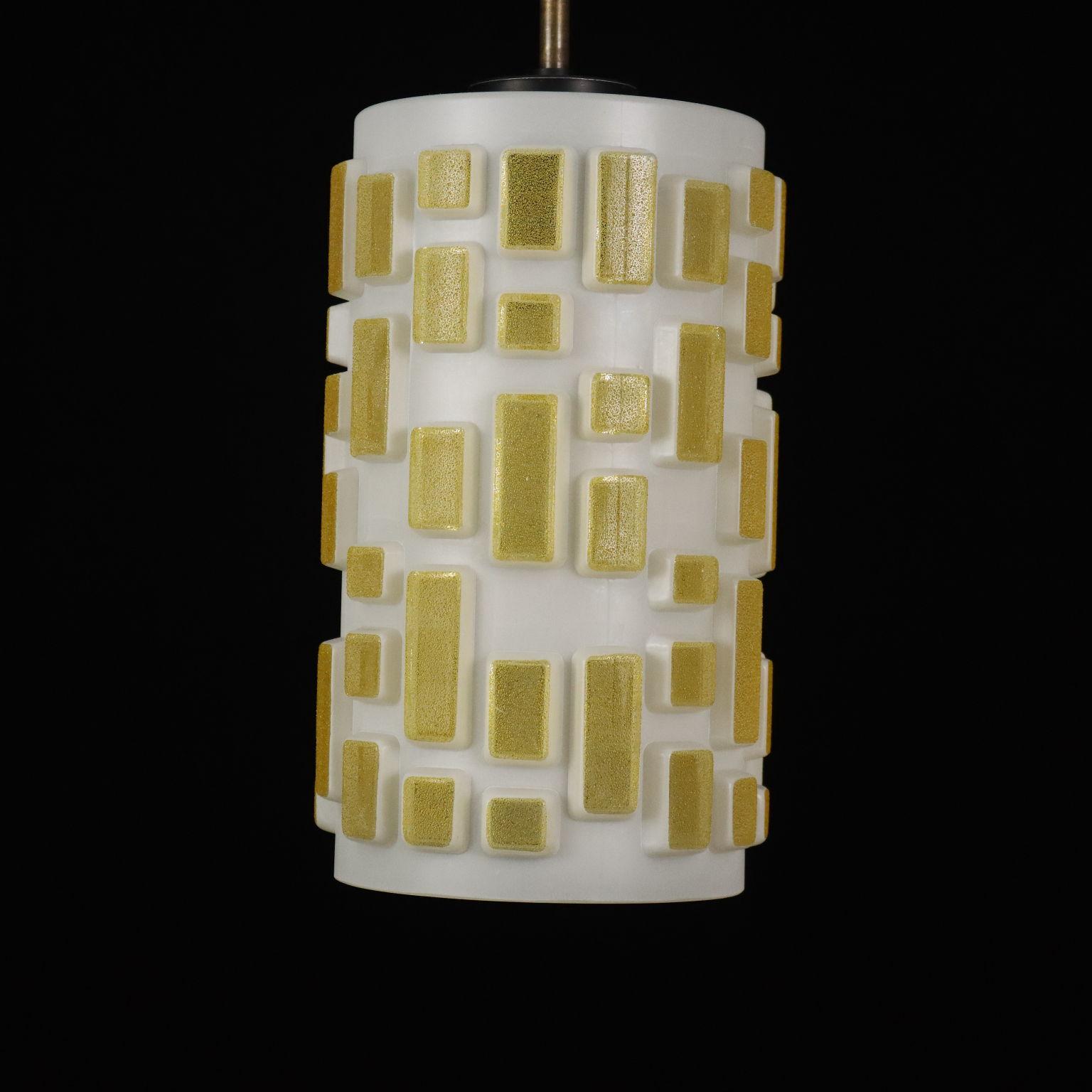 Mid-20th Century Ceiling Lamp Glass, Italy, 1960s