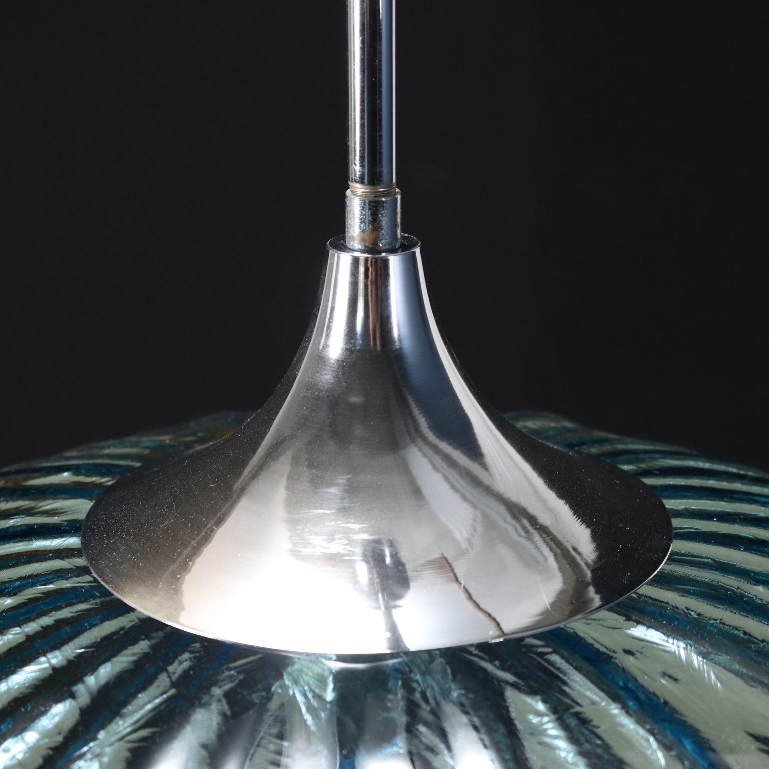 Ceiling Lamp Glass Italy 1970s In Good Condition For Sale In Milano, IT