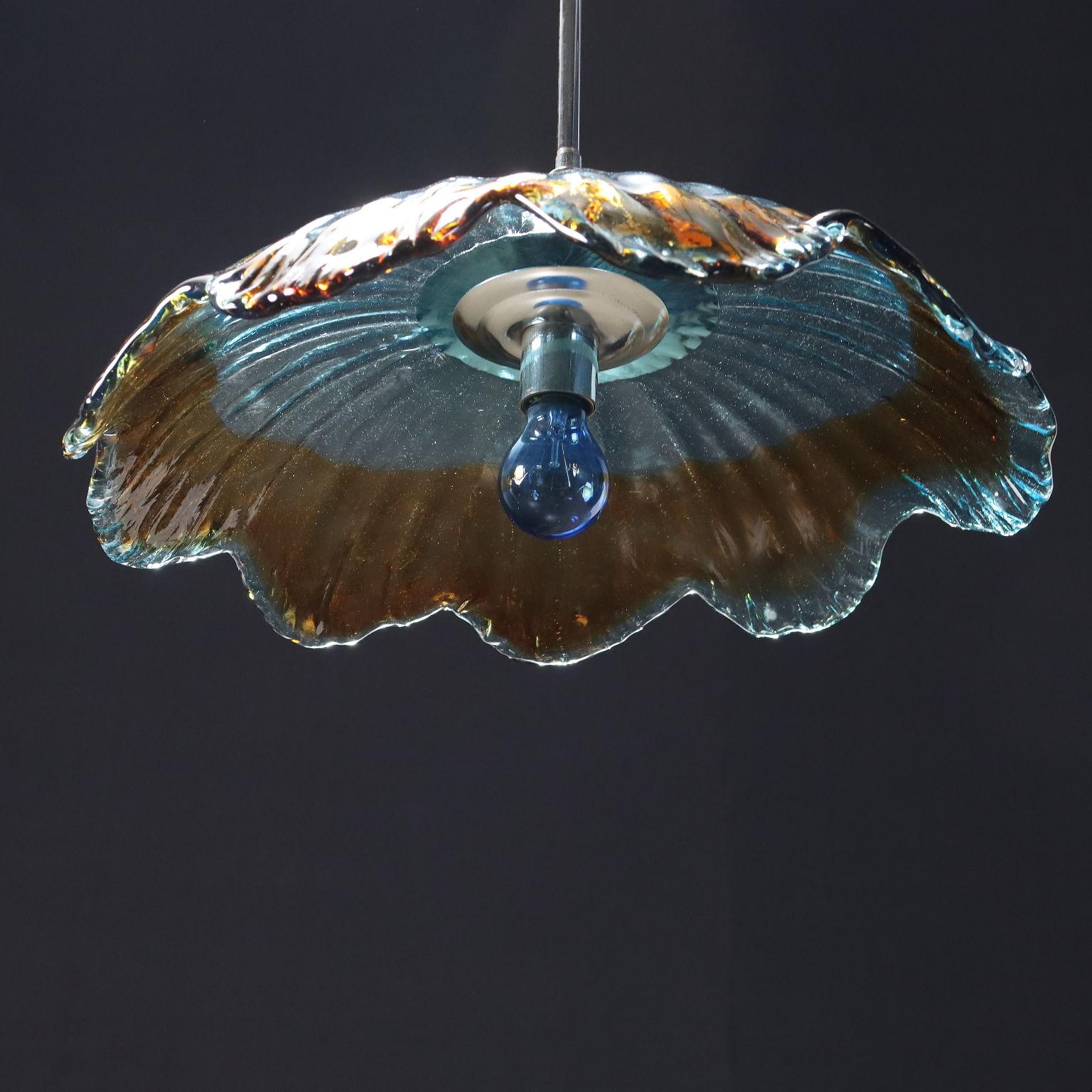 Ceiling Lamp Glass Italy 1970s For Sale 1