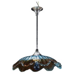 Retro Ceiling Lamp Glass Italy 1970s