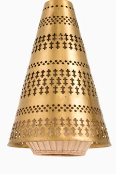 Ceiling Lamp in Brass and Fabric by Hans Bergström, 1940’s
