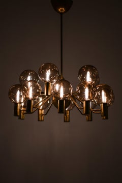 Deckenleuchte aus Messing und Glas von Hans-Agne Jakobsson, 1950er Jahre