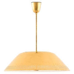 Lampada da soffitto in ottone e vetro di Lisa Johansson-Pape, anni '50