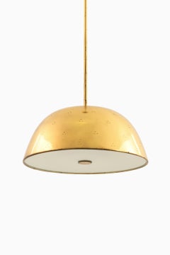 Deckenleuchte aus Messing und Glas von Paavo Tynell, 1950er Jahre