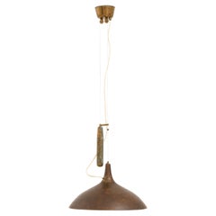 Ceiling Lamp in Brass and Glass by Paavo Tynell, 1950's