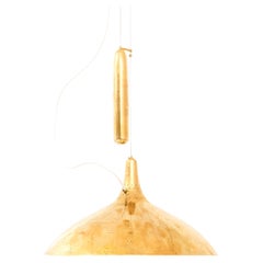 Ceiling Lamp in Brass and Glass by Paavo Tynell, 1950's