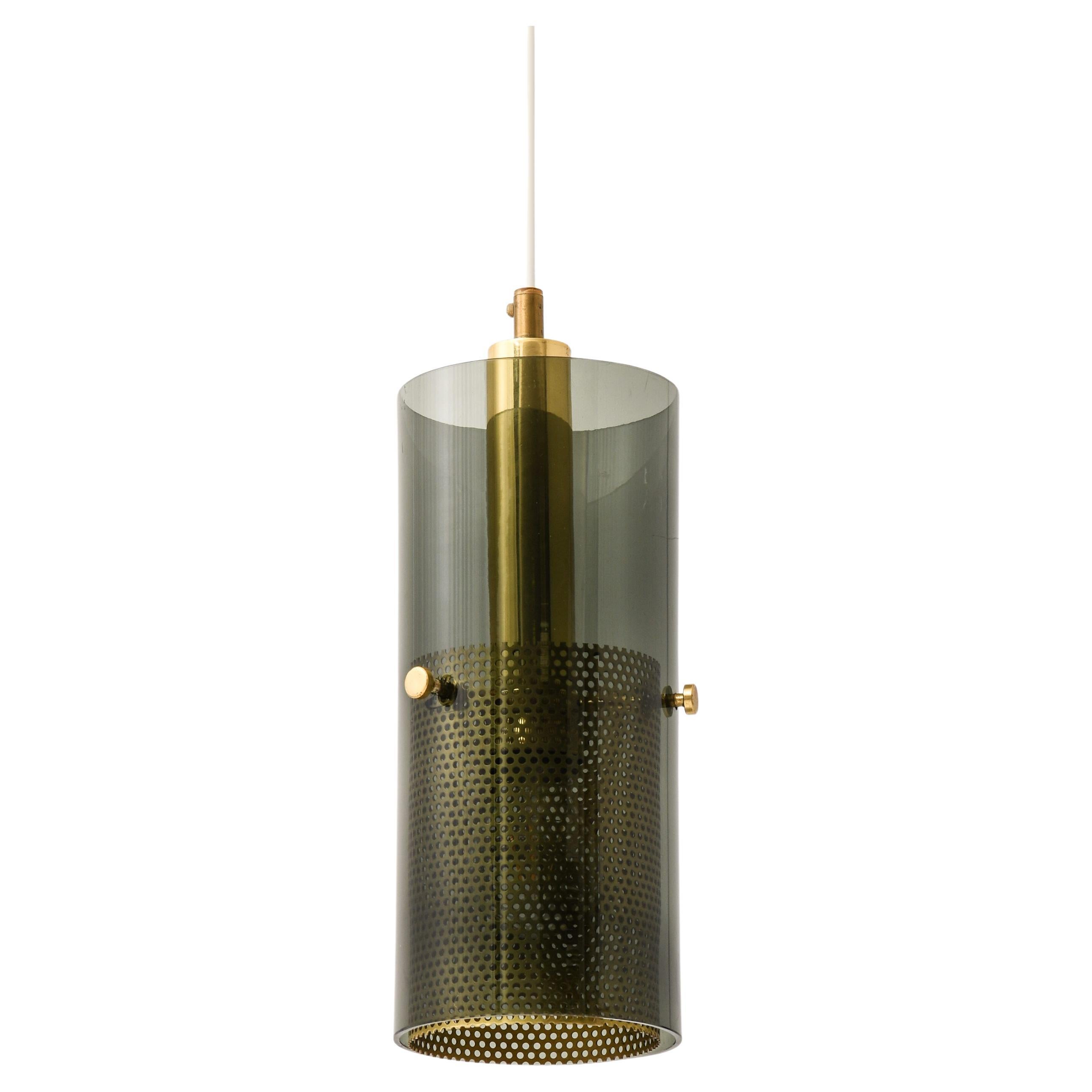 Ceiling Lamp in Brass and Original Glass by Hans-Agne Jakobsson, 1950's