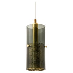 Ceiling Lamp in Brass and Original Glass by Hans-Agne Jakobsson, 1950's