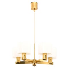 Ceiling Lamp in Brass and Plexiglass by Hans-Agne Jakobsson, 1960's