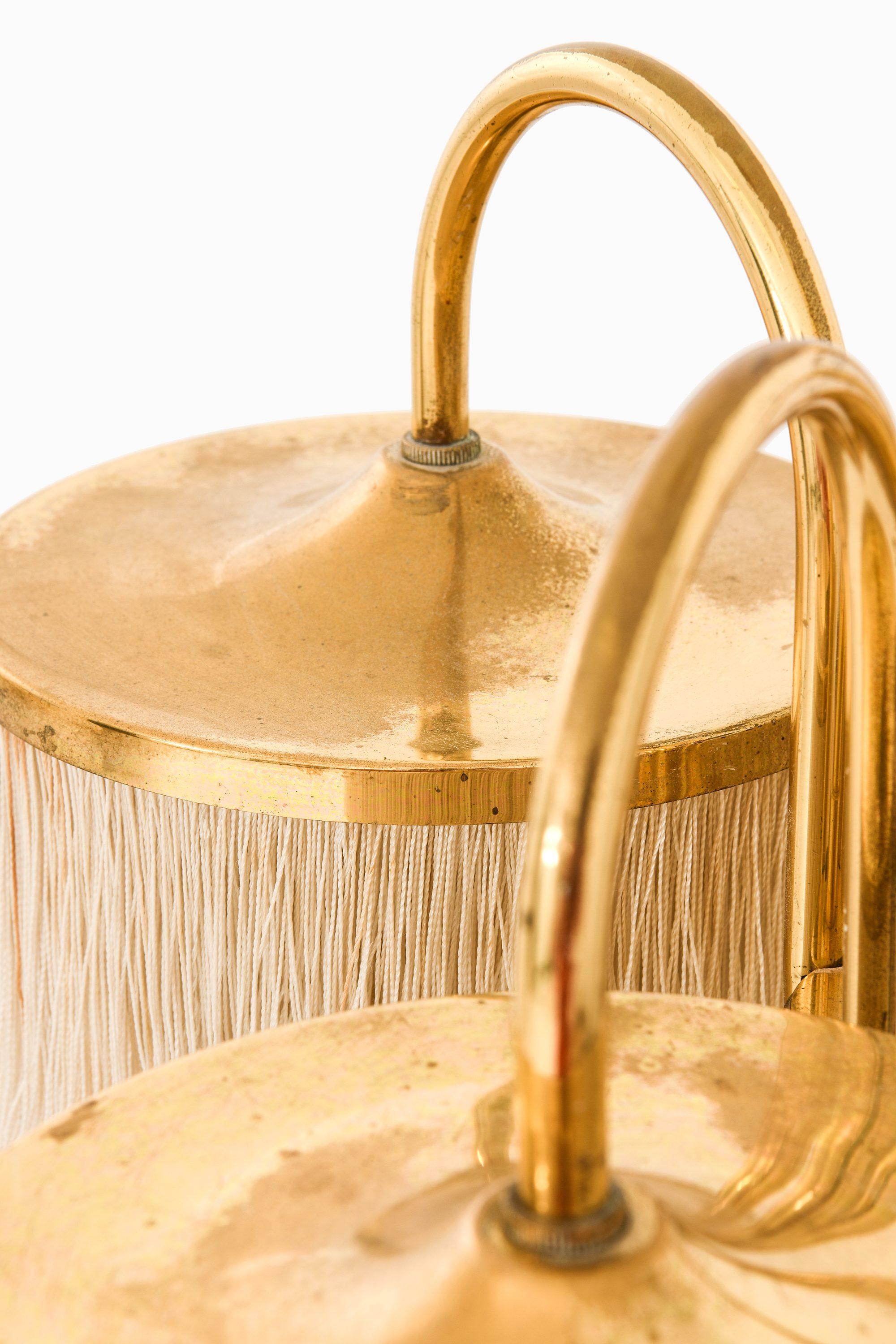 Lampada da soffitto in ottone e seta di Hans-Agne Jakobsson in vendita 1
