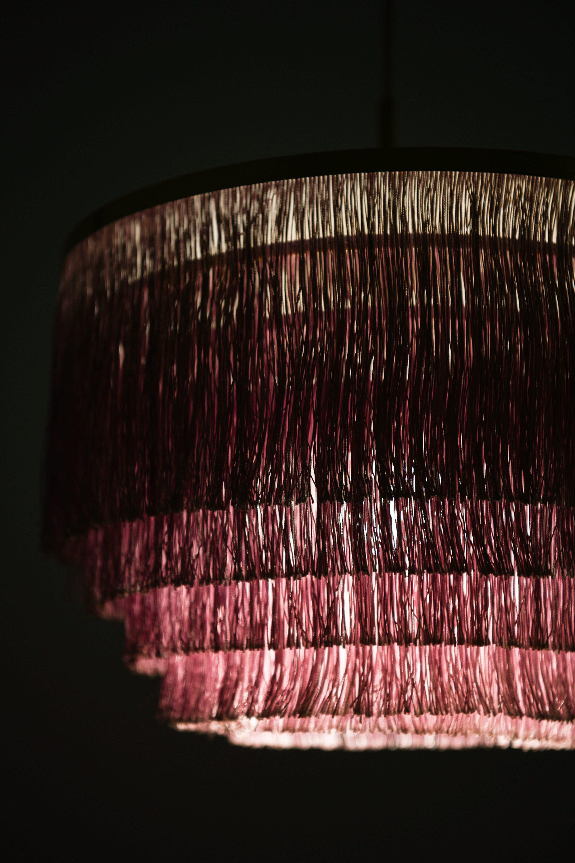 Swedish Ceiling Lamp in Brass and Silk Fringes by Hans-Agne Jakobsson, 1960's For Sale