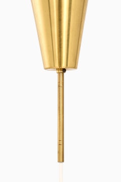 Ceiling Lamp in Brass and White Fabric by Hans-Agne Jakobsson, 1960's