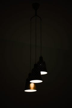 Lámpara de techo de latón de Hans Bergström, años 40