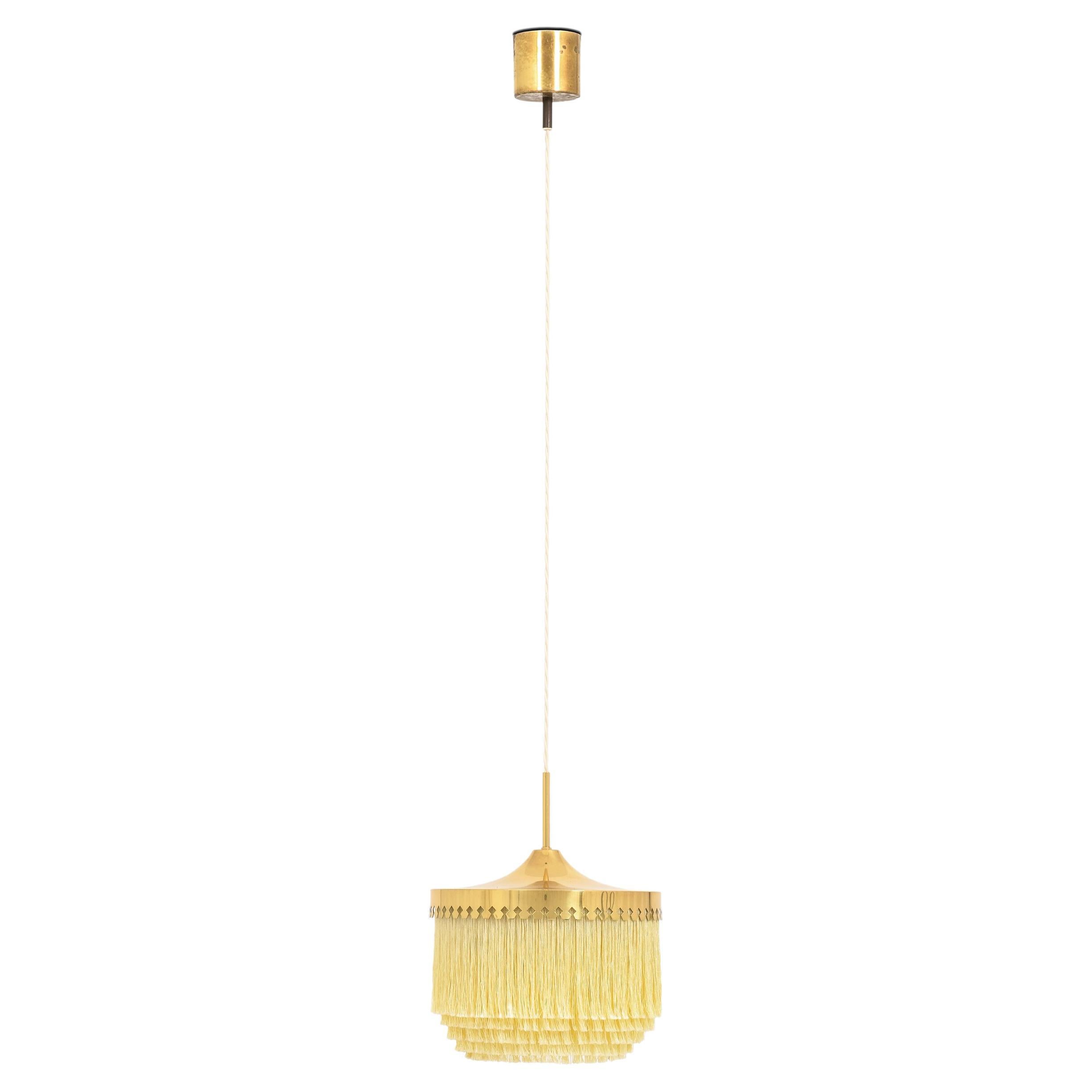Ceiling Lamp in Brass, Silk Fringes by Hans-Agne Jakobsson, 1965