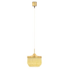 Ceiling Lamp in Brass, Silk Fringes by Hans-Agne Jakobsson, 1965