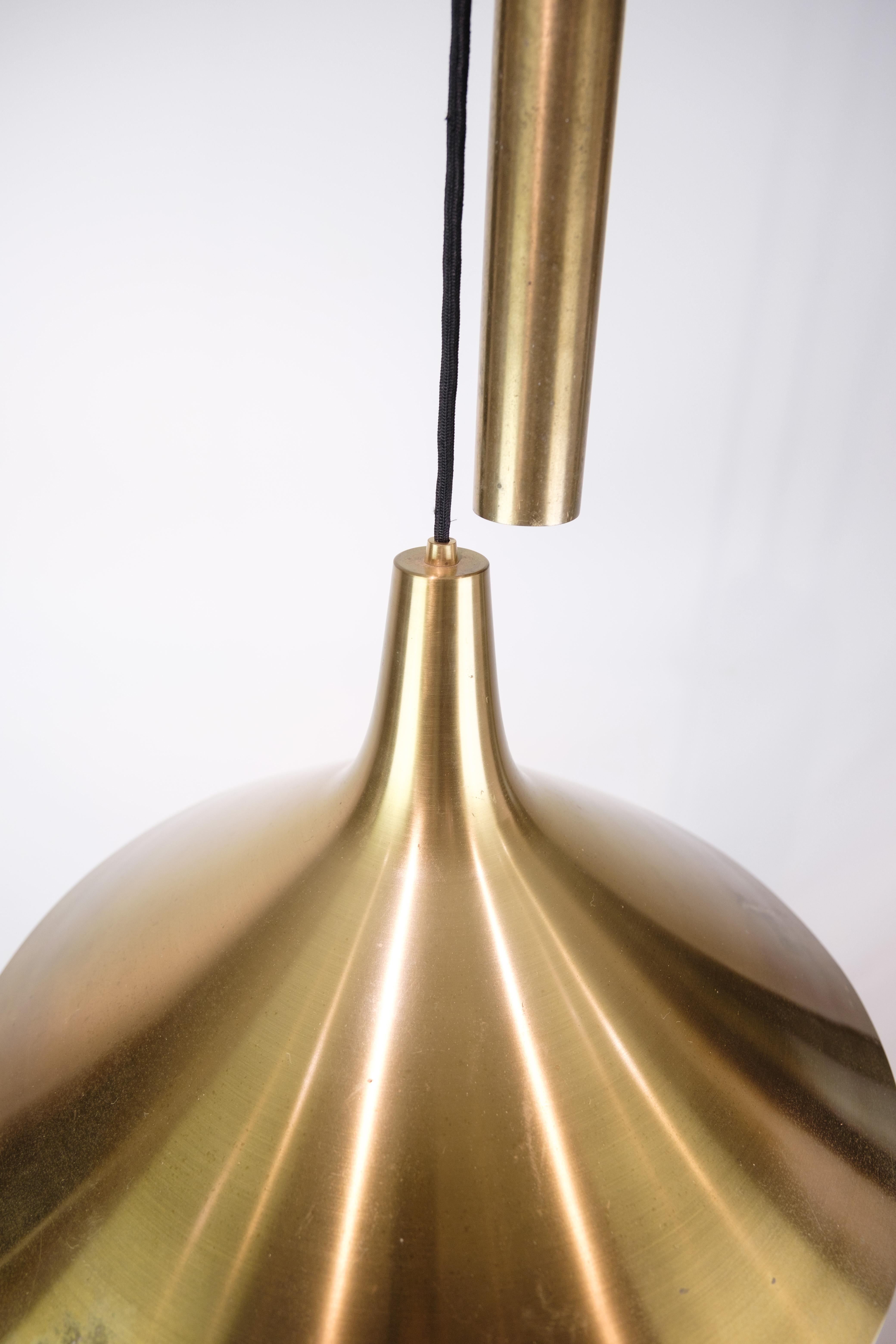 Mid-20th Century Ceiling lamp In Brass With a Counterweight Pendant, Made by Lyfa From 1960s For Sale