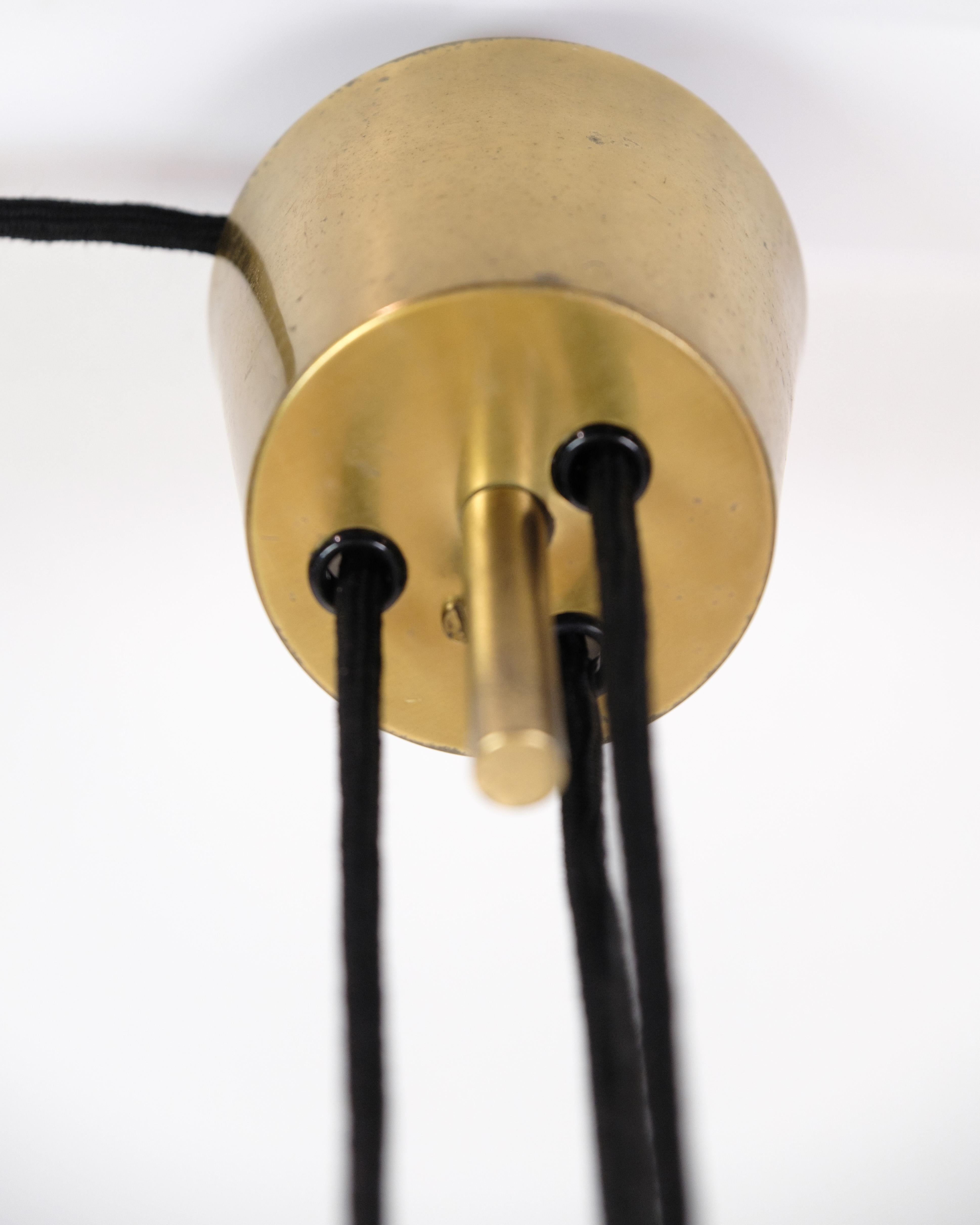 Ceiling lamp In Brass With a Counterweight Pendant, Made by Lyfa From 1960s For Sale 2