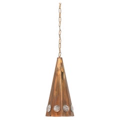 Ceiling Lamp in Copper and Glass by Erik Höglund, 1960's