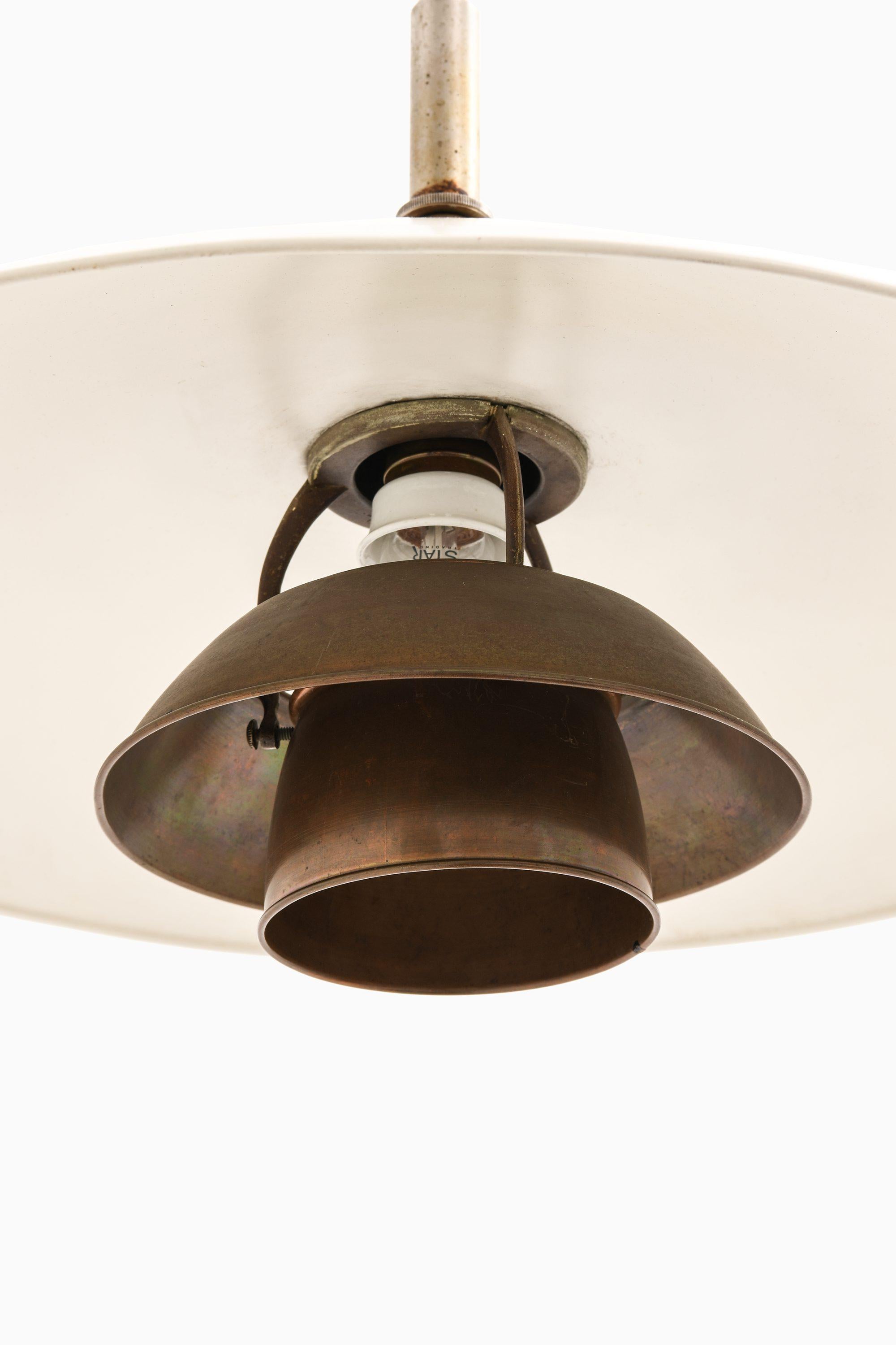 Scandinave moderne Plafonnier en cuivre et douille nickelée de Poul Henningsen, 1928 en vente